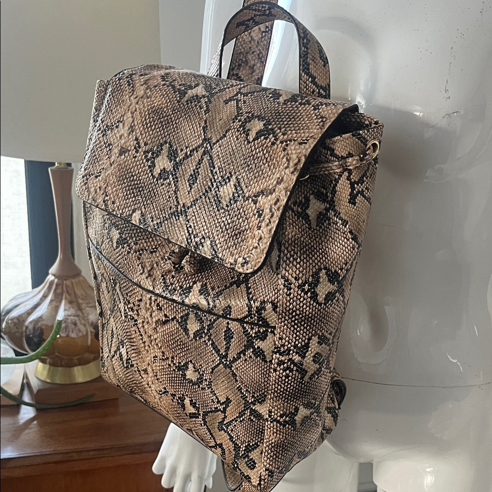 Source Unknown Brown Snakeskin Backpack